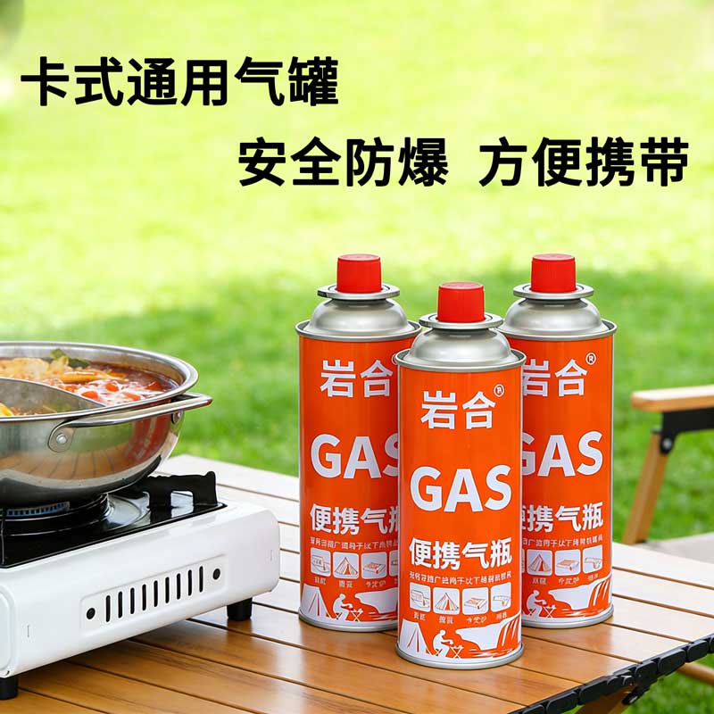 岩合卡式炉气罐通用 tj便携户外野营烧烤安全防爆气瓶 丁烷瓦斯煤气罐 220g*4瓶