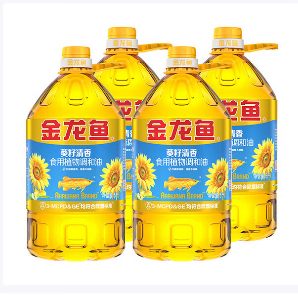 20L 金龙鱼 食用油 葵花籽清香型食用植物调和油5L*4桶 整箱装 5L*4桶 共20L;