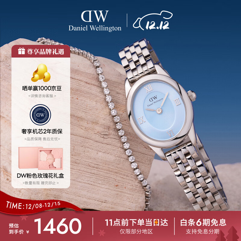 丹尼尔惠灵顿（DanielWellington）DW女表沈月同款复古椭圆表盘石英表送女友节日礼物DW00100809