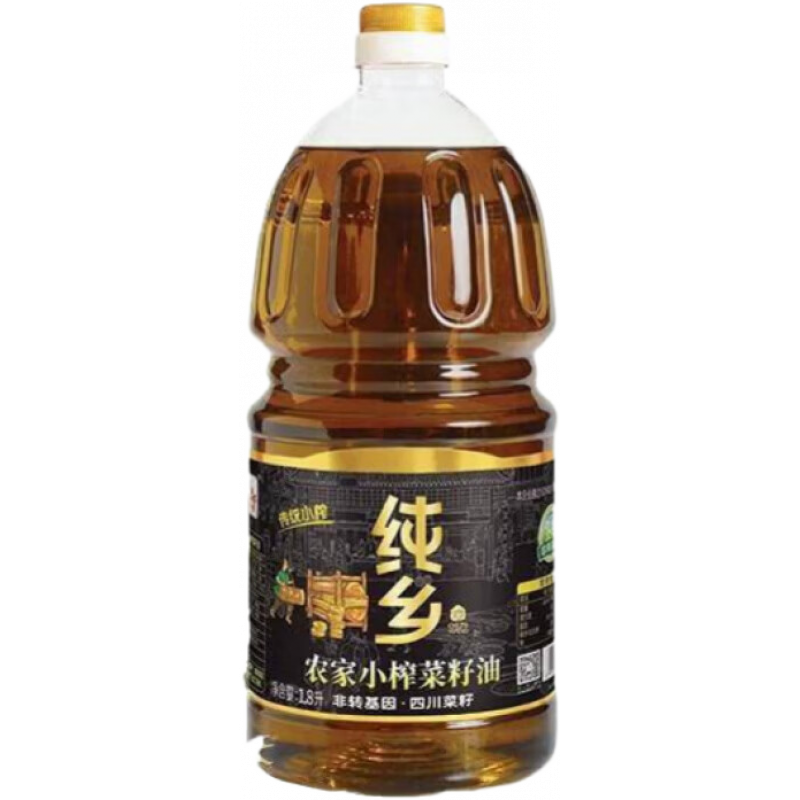 純鄉(xiāng)四川菜籽油純鄉(xiāng)農(nóng)家小榨菜籽油現(xiàn)榨新油壓榨菜籽油食用油 農(nóng)家小榨菜籽油1.8L/桶