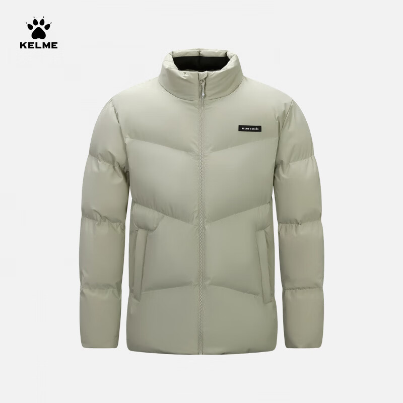 卡尔美(KELME)运动棉服男冬季新款加厚立领塞棉棉衣宽松保暖棉袄 榆钱绿 4XL