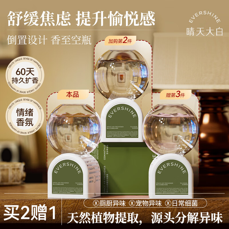 EVERSHINE晴天大白倒立香氛空气清新剂厕所浴室卫生间倒置香薰除臭剂