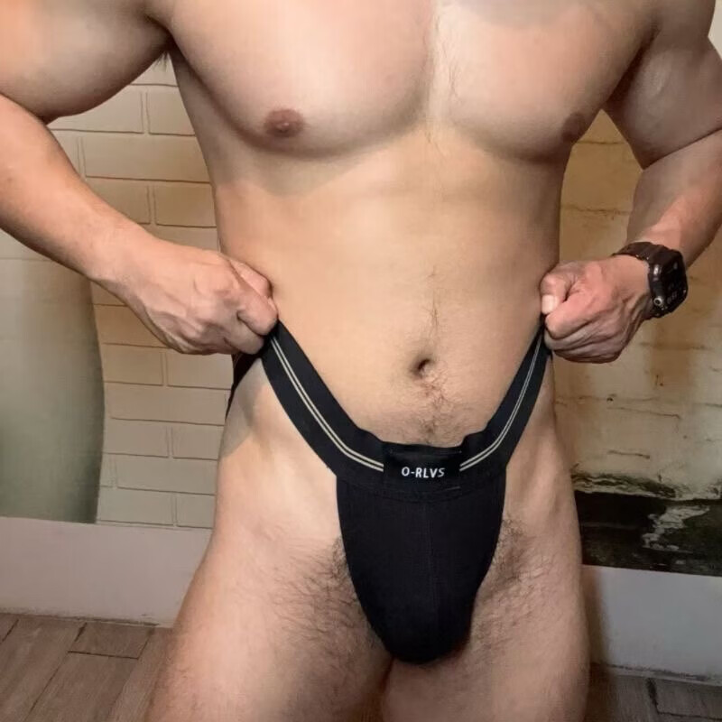 ORLVS男士内裤男低腰高叉三角内裤性感U凸舒适健身运动透气肌肉男 藕粉 1条 2XL