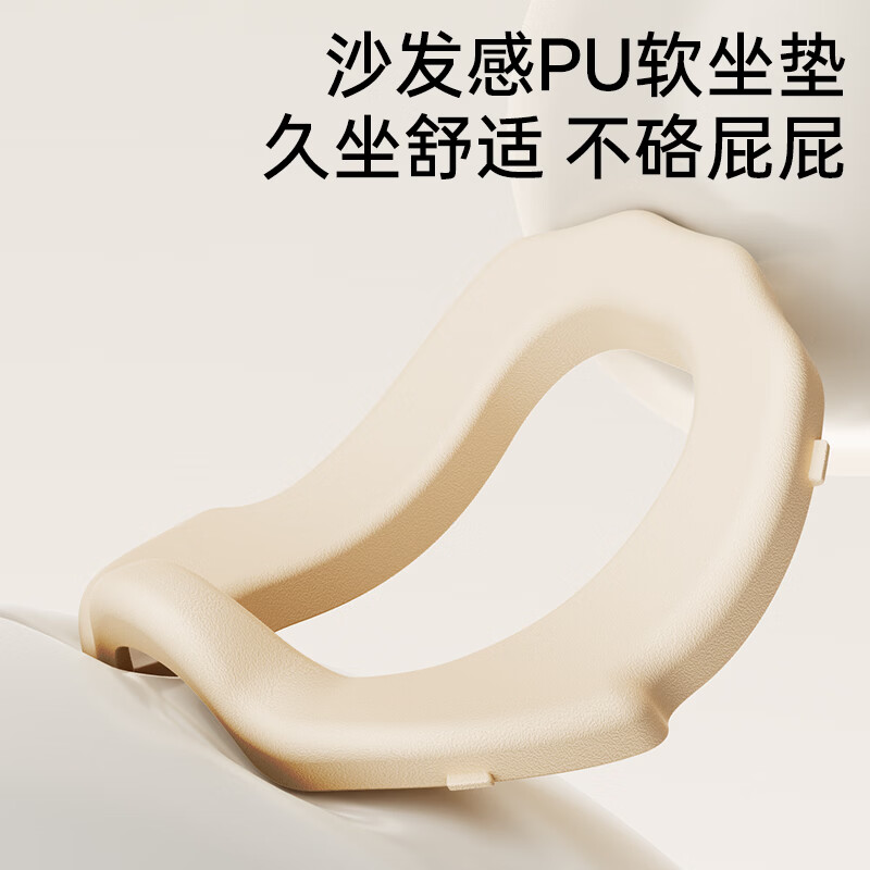 YEESOOM婴儿马桶宝宝座便器婴儿便盆儿童洗屁屁盆神器马桶坐便PU垫0-6岁 4合1多功能马桶PU软垫【奶油色】+刷子+100只清洁袋