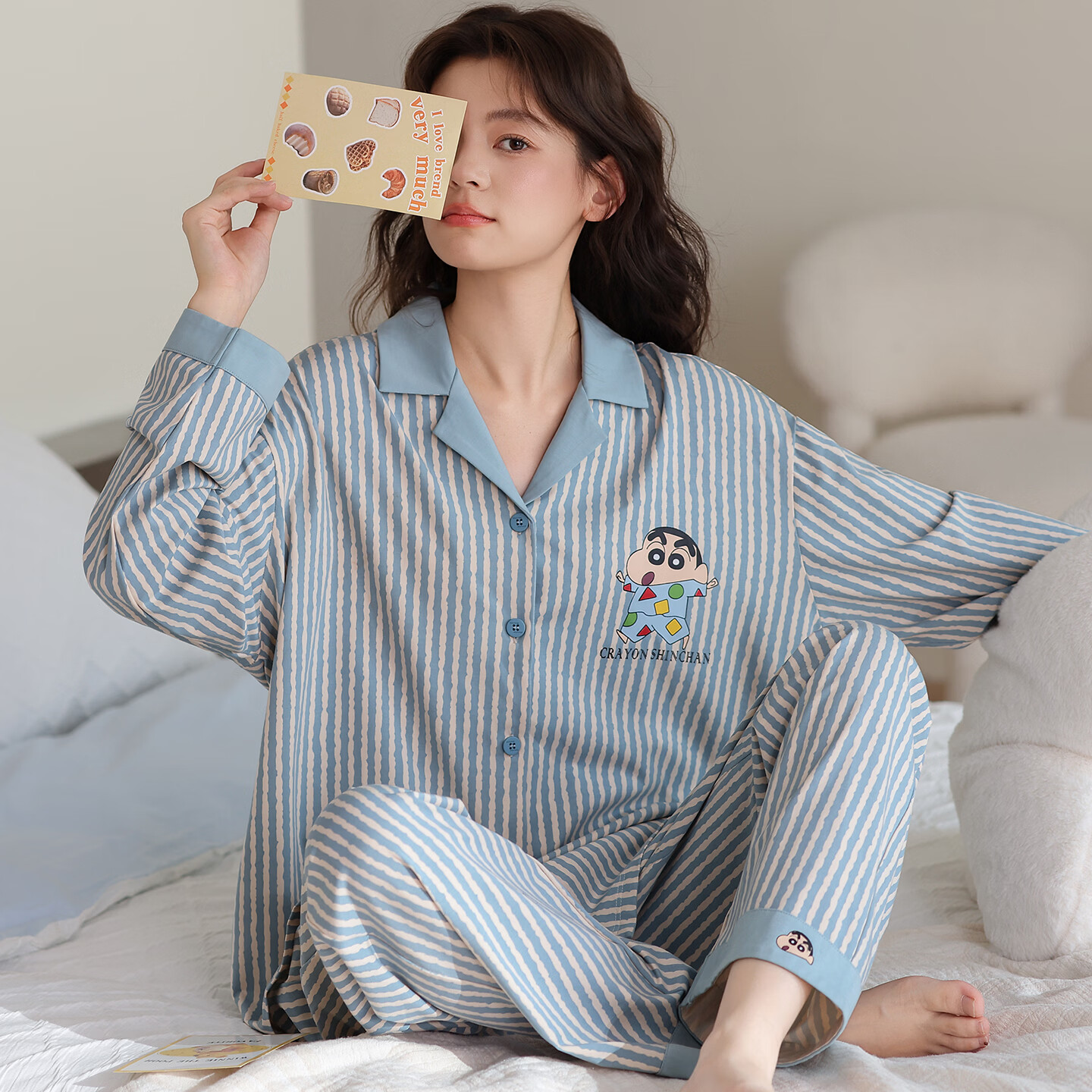 雅鹿睡纯棉睡衣女款秋冬季长袖女士休闲宽松家居服套装外穿2025新款 NSANM-77986  L 【建议100-120斤】