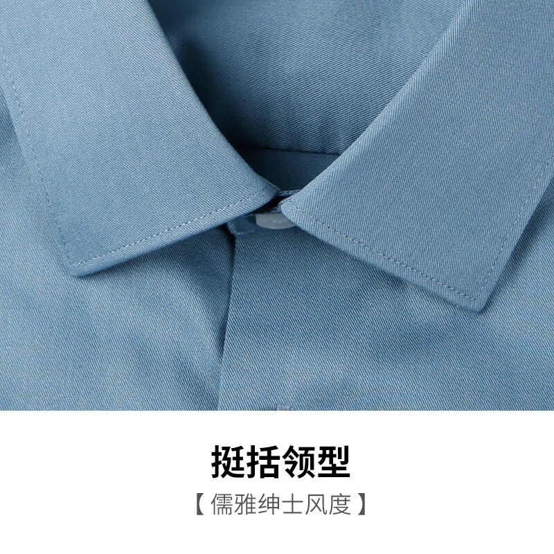 才子(TRIES)【明星同款】男士商务休闲长袖衬衫易打理纯色百搭职场白衬衣 浅豆绿色 2XL 41(175/96A)