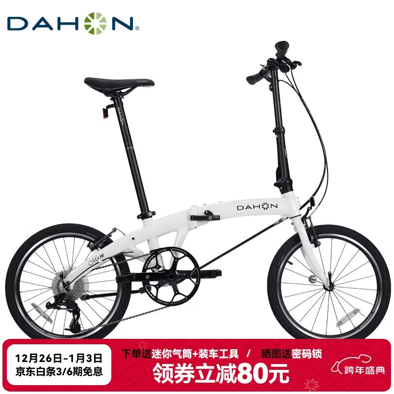 大行（DAHON）P10折叠自行车20英寸10速铝合金成人通勤V刹 PAA003 渐变白