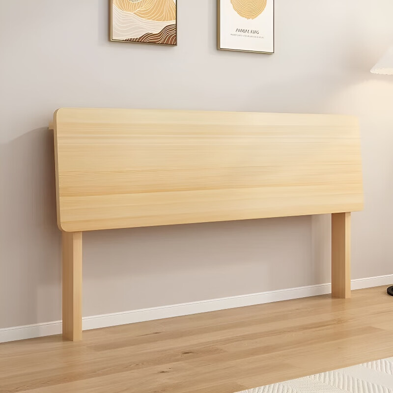 迈途森松木实木床头1.5经济型简约榻榻米现代1.8背板双人床单买床头 斜靠背原木无漆 120