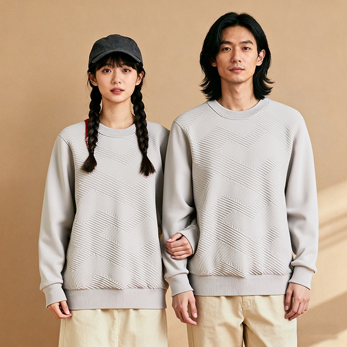 H 2000【野文专属】2025年秋季时尚简约保暖加绒圆领羽绒针织衫D5W21200 灰色 3XL