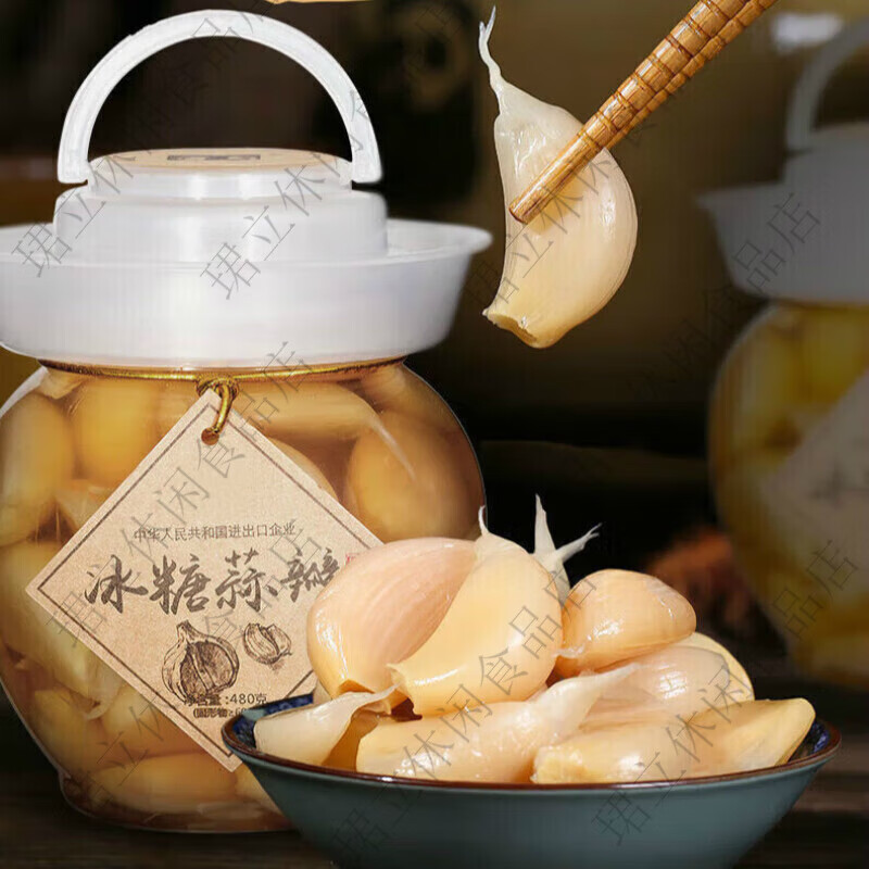 恒順冰糖蒜瓣四川水晶糖醋泡蒜頭腌制甜蒜下飯菜糖醋蒜瓣 冰糖蒜瓣480g*1瓶