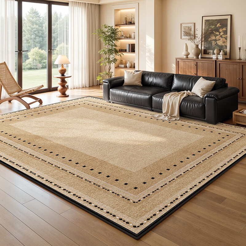 Y U-LIVE地毯客厅复古中古风2026新款免洗可擦防水防污轻奢高级感茶几 S仿羊绒-沙尔北城 140×200cm【精致双线包边】