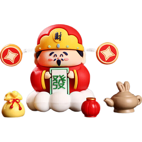 钥匙扣挂件小财神爷新年小礼物桌面装饰品办公室汽车车载摆件 幸运小财神（不带线孔） 1个 无规格