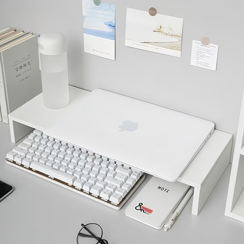 馨婺家电脑增高架笔记本台式显示器抬高架子桌面置物架办公室书桌收纳架 白枫木单层【简约款】