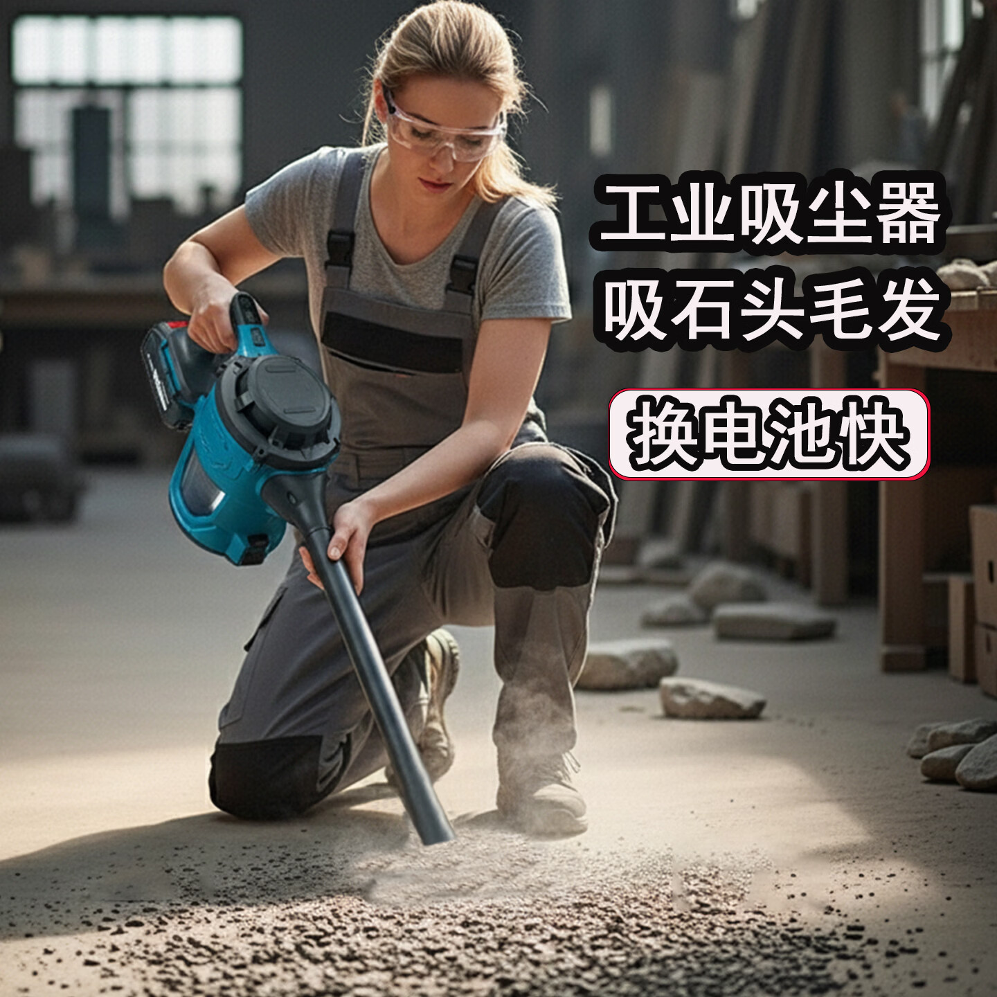 Toohello无线吸尘器车用大吸力家用充电锂电手持工业吸尘器大功率轻量车载强吸地毯砂石宠物猫毛狗毛吸器 【1电池】无刷吸尘器500W大吸力17000PA