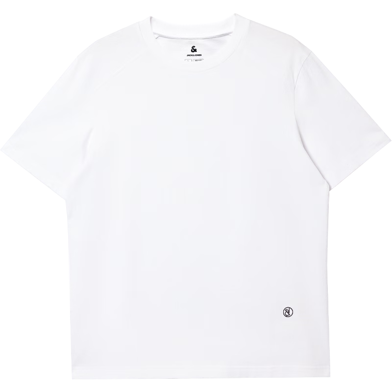 杰克·琼斯（JACK&JONES）26年新款夏季短袖T恤男士多彩新疆纯棉潮流商务休闲圆领t恤男装 A06本白色 常规 M （175）