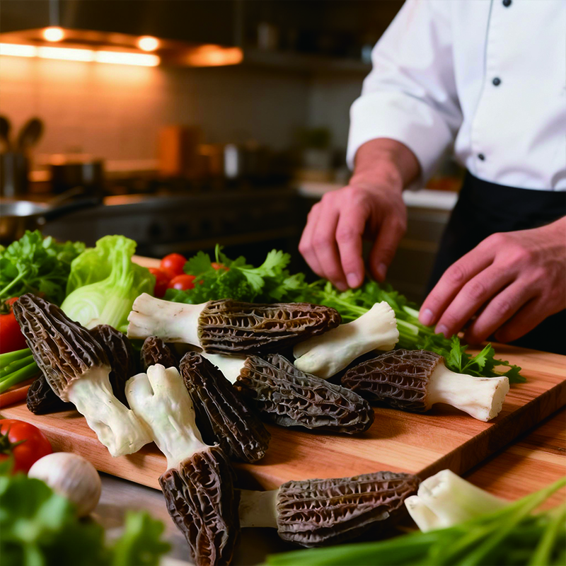 滇味十足（DIANWEISHIZU）云南新鲜羊肚菌 自然山珍鲜菌菇年货礼盒火锅食材顺丰空运 净重1斤【顺丰空运】