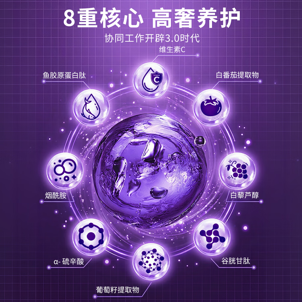 FOODESKY【香港直邮】美国专利白藜芦醇葡萄籽胶囊抗衰老氧化美白亮肤 【巩固周期装】 60粒*3瓶