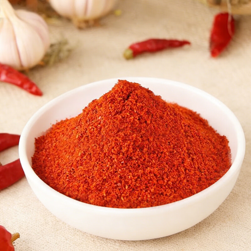 尼罗非辣椒面蘸料麻辣蘸水干粗细中辣烧烤料云南做油泼辣火锅餐饮批发 【细】辣椒面500g【品质好货】