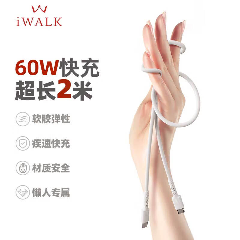 ���ڲ��������ֿ�����������2�׳������60W�����iPhone�ֻ�Type-C���ipadƽ������iPhone17/��Ϊ���ؼӳ������ ��ɫ��2�ף�C-C 13.45Ԫ