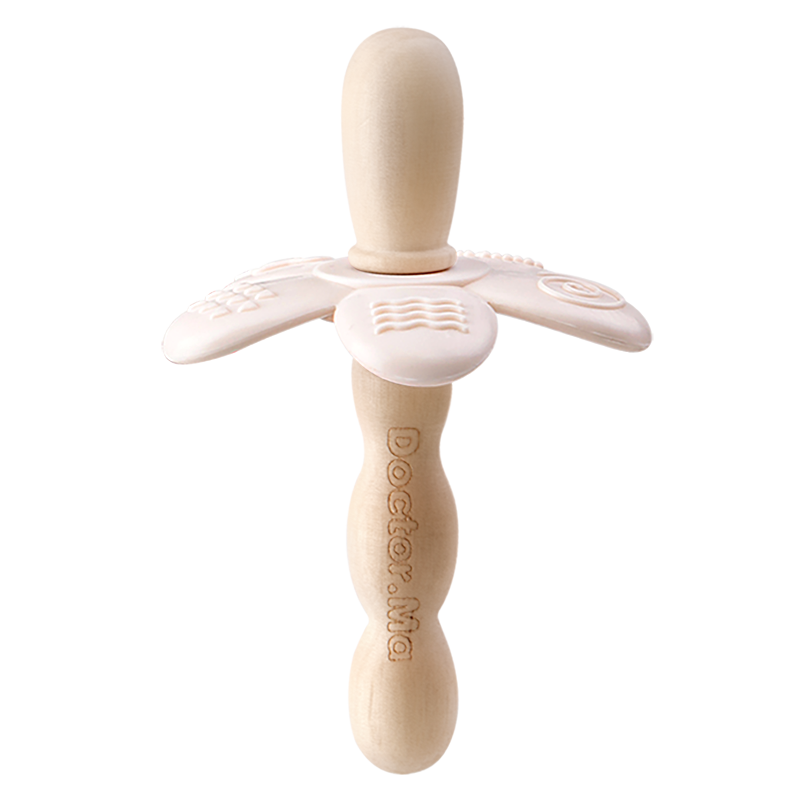 馬博士花椒木磨牙棒嬰兒口欲期4個月以上寶寶防吃手神器牙膠棒 花朵擋片