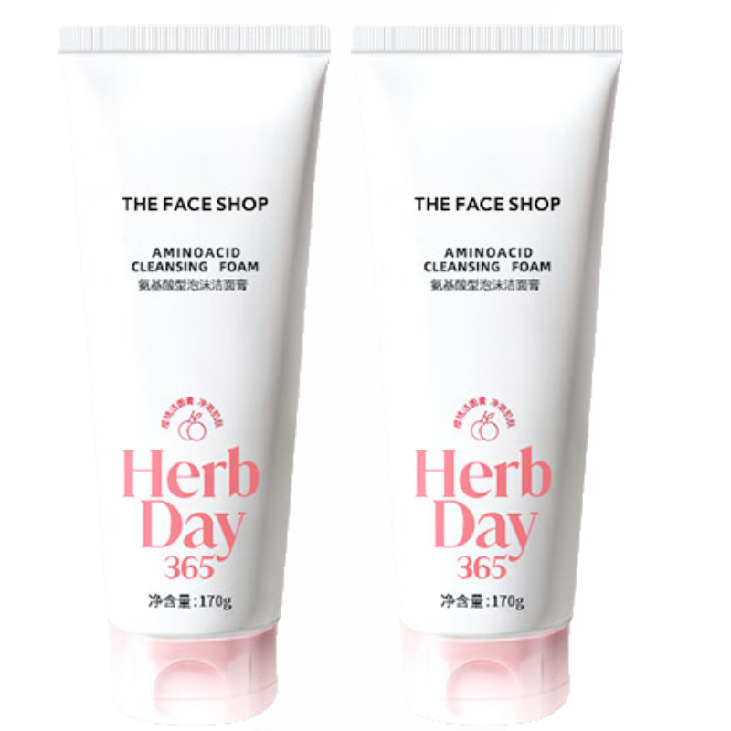 菲诗小铺（THE FACE SHOP）【水润升级】氨基酸温和洗面奶深层清洁补水保湿清爽不紧绷全肤质 氨基酸洁面-樱桃2只装