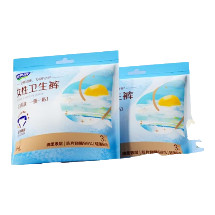 妇炎洁【任选6组】医护级抑菌超薄透气棉柔卫生巾日用夜用组合护垫姨妈 银离子抑菌日安裤2包*1片