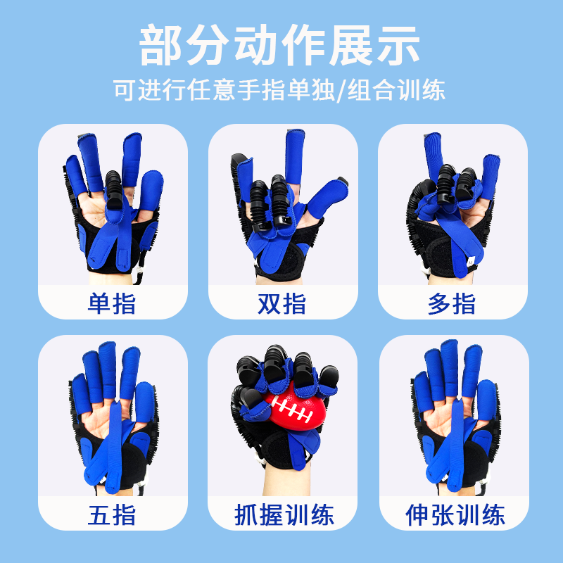 掌铭中风偏瘫手指康复训练器手部屈伸握锻炼器材手灵活动抓握电动手套 充插电镜像加强款【大续航主机+分指+镜像控制】 右手XXL码