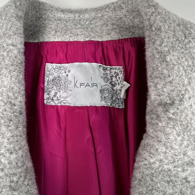 撤柜女款秋冬呢外套羊毛大衣气质中长款羊毛呢呢大衣修身 玫红色(D114) XL