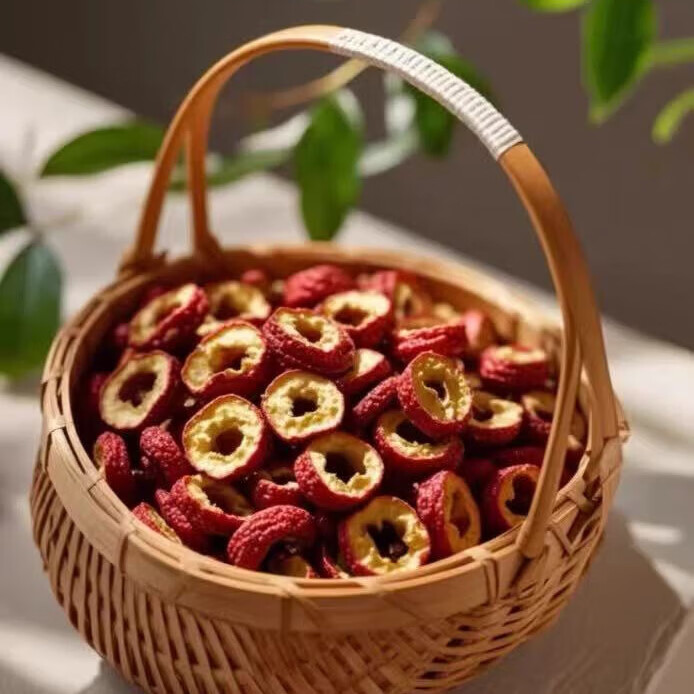 同仁堂精选山楂干无添加特级山楂干空心山楂无核开胃山楂圈泡水山楂树下 特级新货山楂干四罐共【800克】