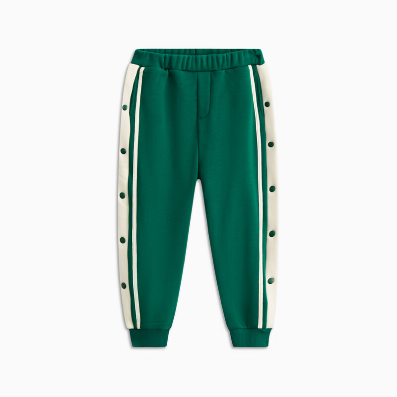 马骑顿童装男童冬季加绒加厚保暖运动裤儿童休闲裤 墨绿 110