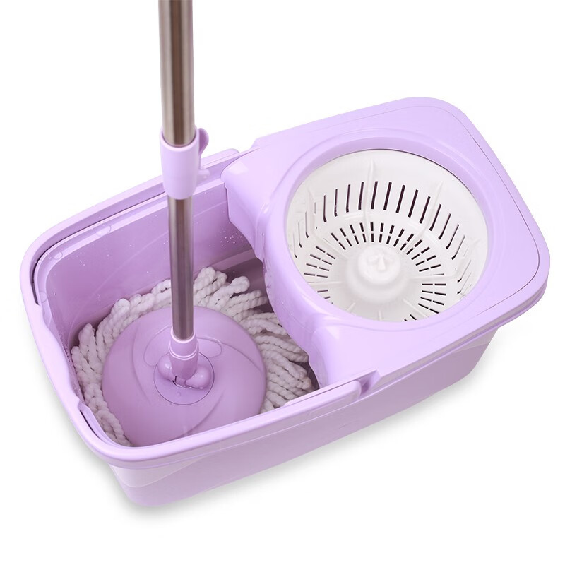 妙洁 旋转拖把桶套装 家用一拖净免手洗干湿两用懒人墩布 旋转拖把（共2块拖布）