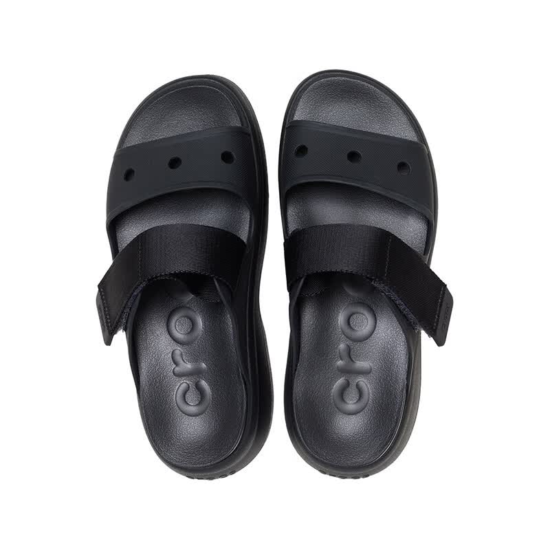 卡骆驰(CROCS)2026春季新款嗖酷双跟带凉鞋时尚休闲舒适花园鞋女鞋|212861 黑色-001(含智必星) 36 /37(230mm)