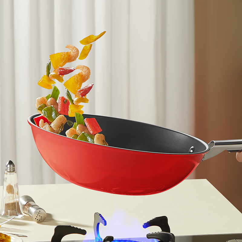 炊大皇炒锅不粘锅易洁轻量平底炒菜锅煎锅30cm电磁炉通用 琢光炒锅30cm 30cm