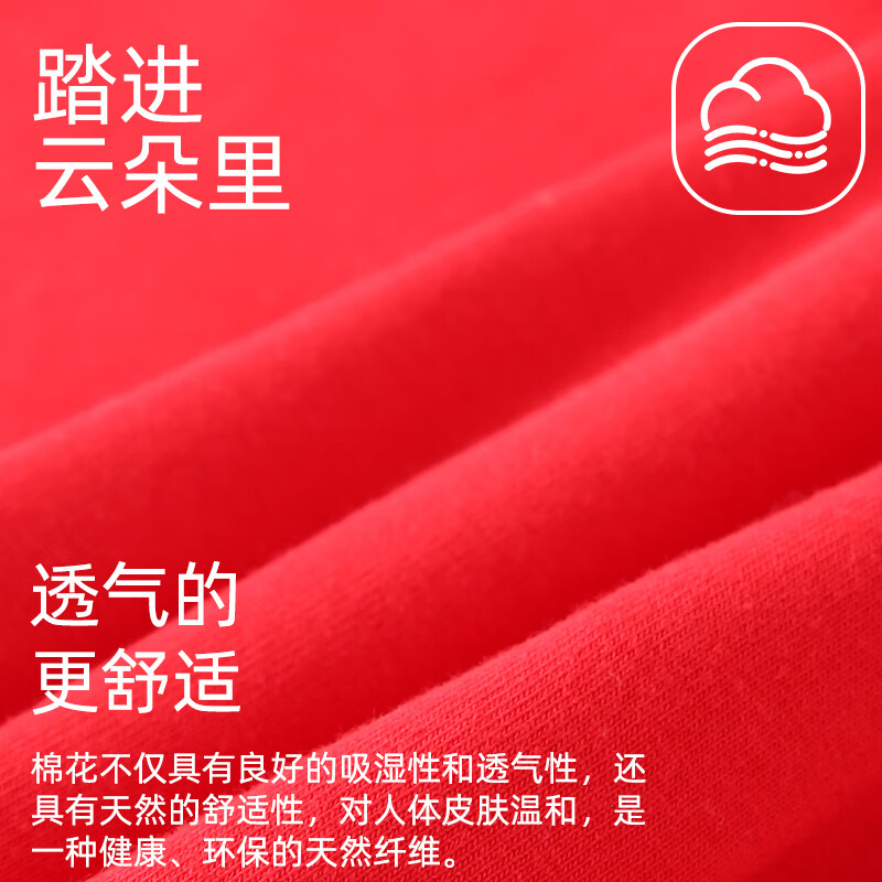 浪莎红内裤男士7A抗菌本命年属马年大红纯棉红裤衩短裤头红袜子组合装 【2条内裤+2双袜子】 3XL 【150-180斤】