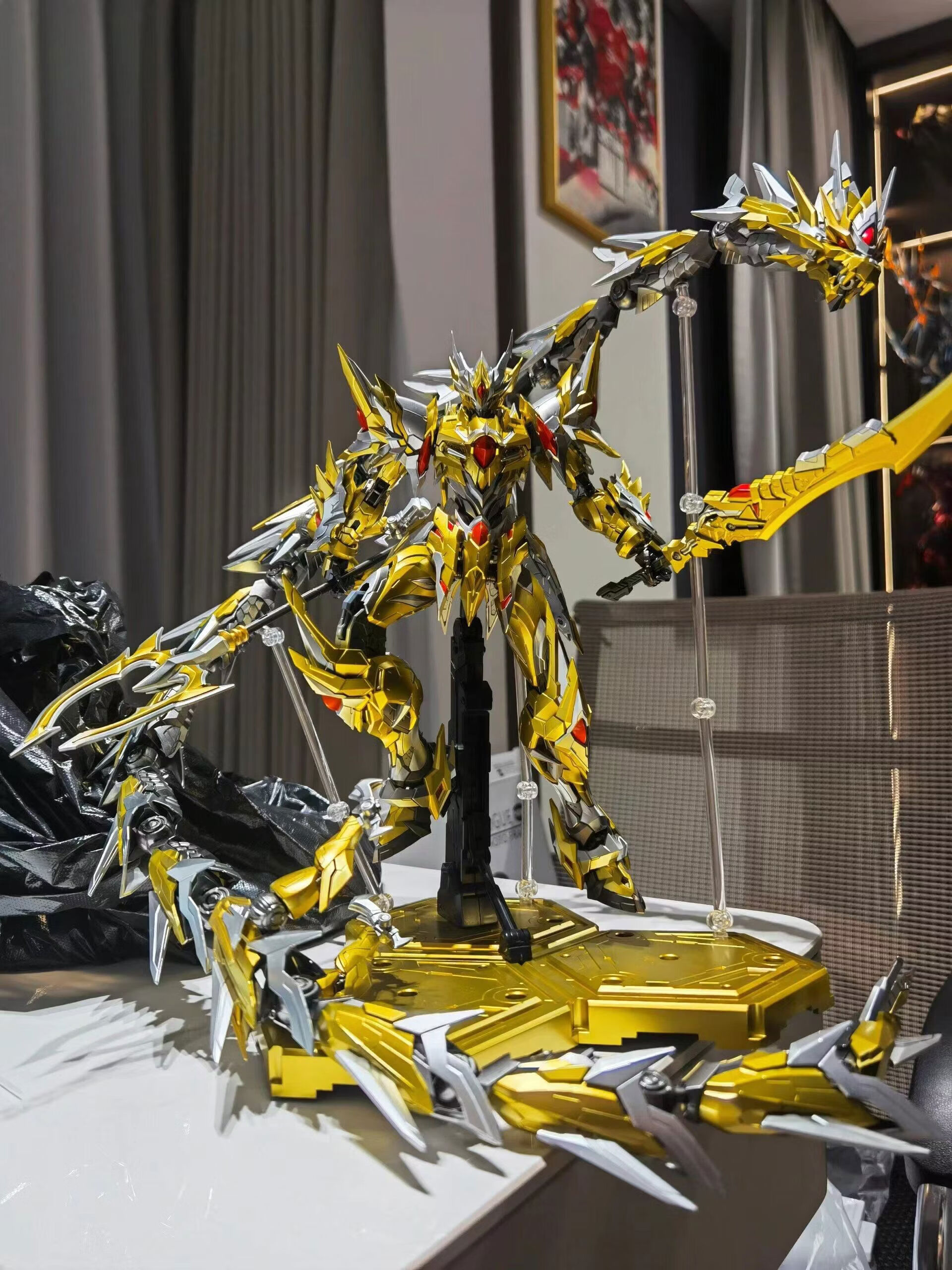 立始教育高达拼装变形摩动核吕布白雪姬机甲模型男孩玩具盲盒积木 许愿白起必中模型收藏先发