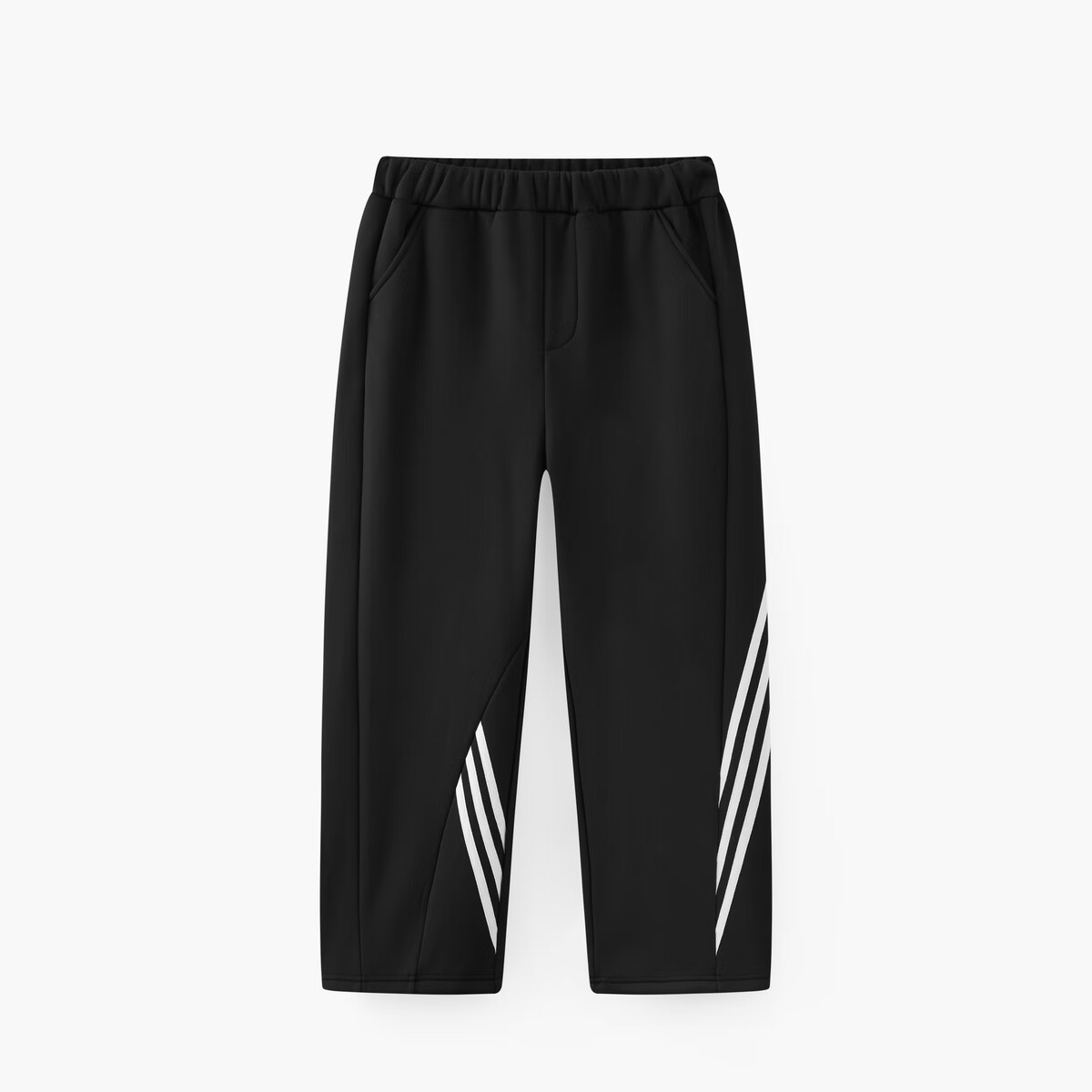 马骑顿MQD童装男童加绒运动裤2025冬季新款儿童加厚保暖束脚休闲裤长裤 黑色 140