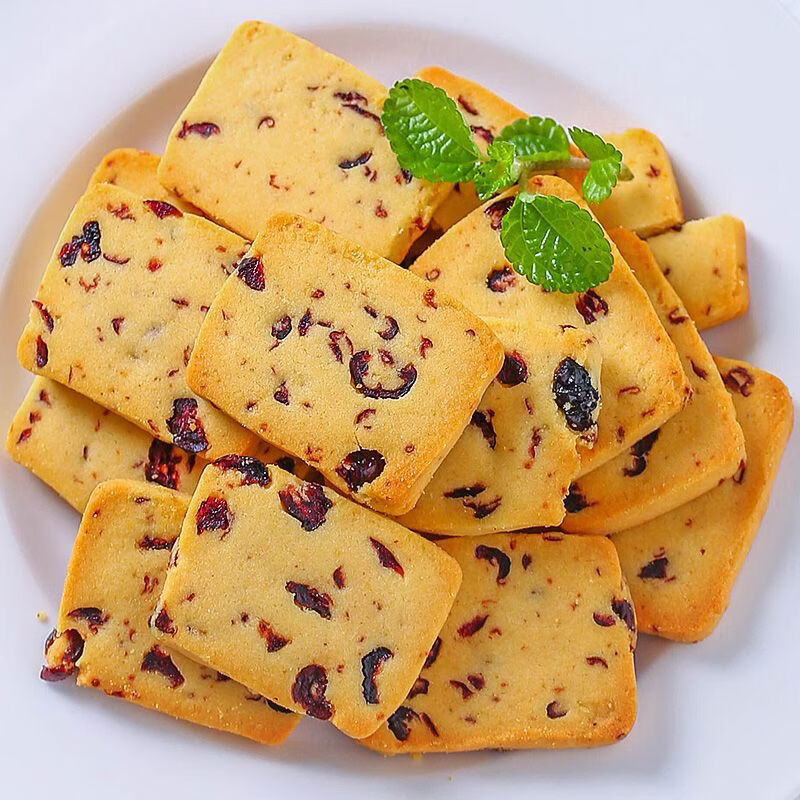 新品无糖精蔓越莓曲奇饼干小包装儿童宝宝孕妇糖尿人低0代餐休闲 健康好吃零食 无添加蔗糖更健康