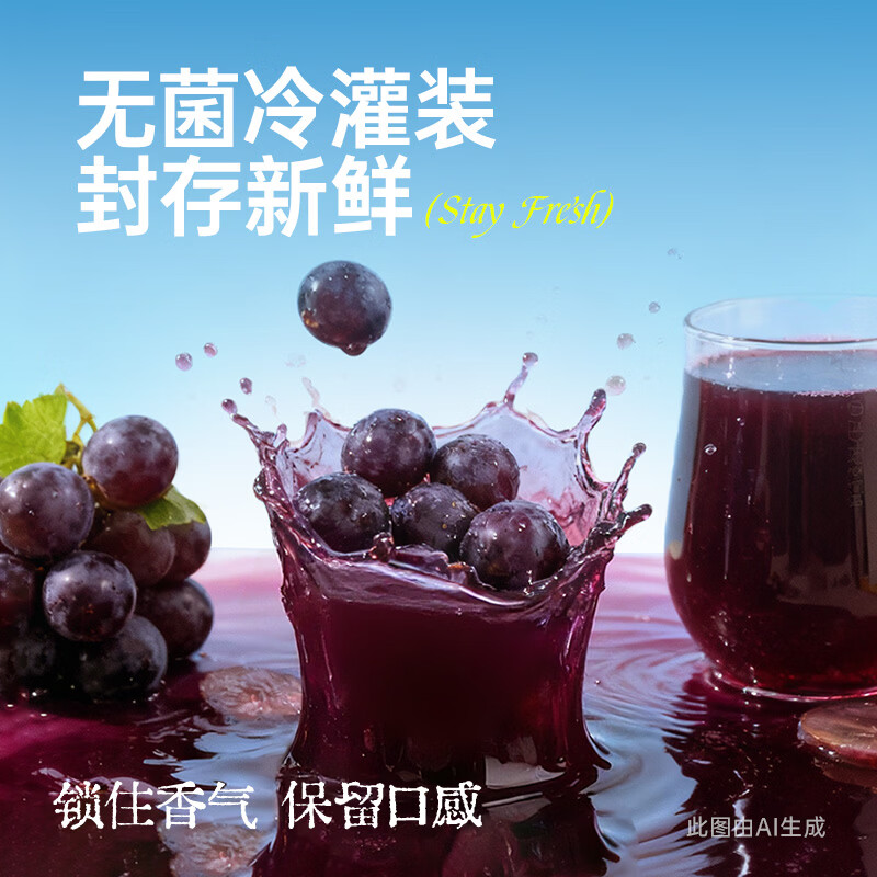 依能100%芒果复合果汁红葡萄汁1L*2/6/12瓶大瓶装聚餐年货火锅伴侣 芒果果汁1瓶+红葡萄果汁1瓶