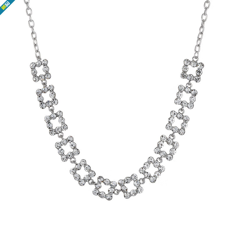 唯一（Winy）鑲鉆鋯石鎖骨鏈choker感配飾項(xiàng)鏈女輕奢小眾鏈子項(xiàng)圈裝飾頸鏈 鑲鉆鋯石鎖骨鏈【鏈長32cm+延長鏈4cm】