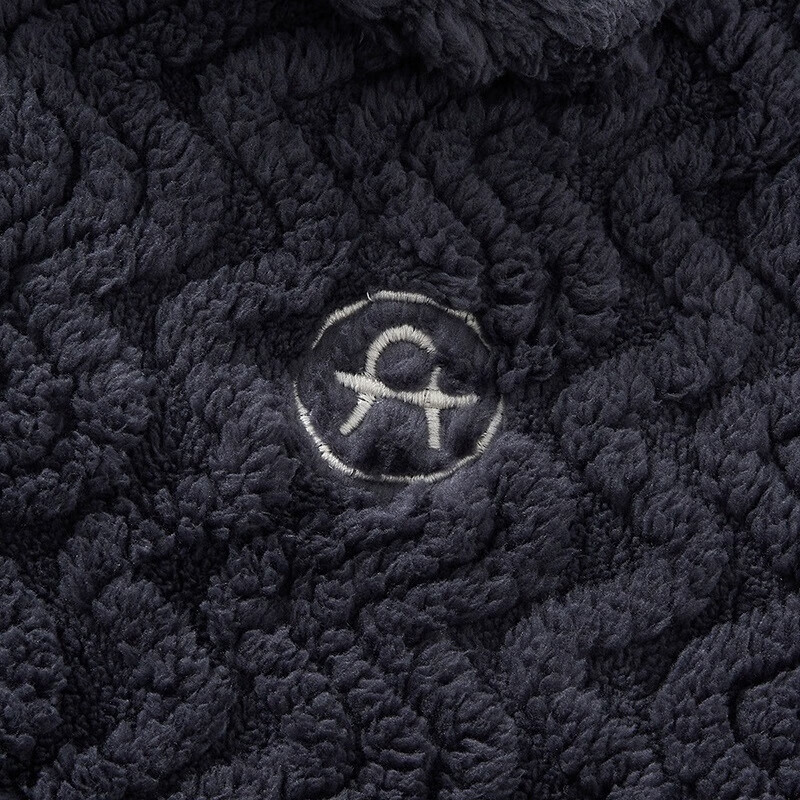 芬腾睡衣男士【加厚双面暖绒】秋冬季开衫翻领宽松保暖家居服套装 灰蓝 XL