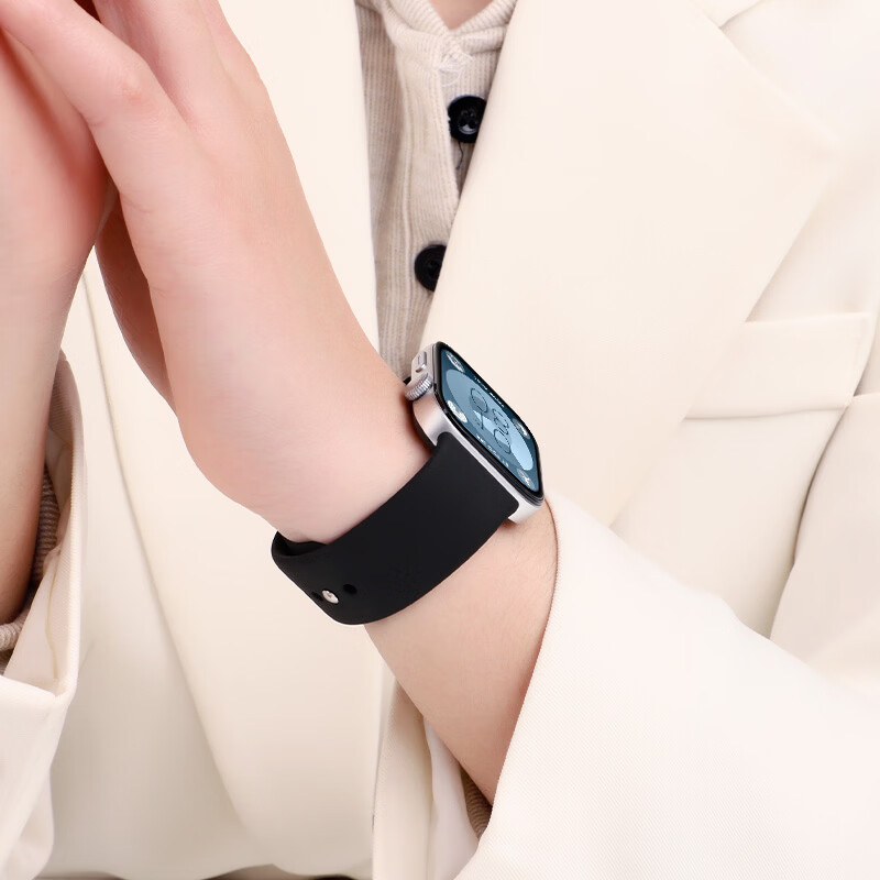 沸笛适用于华为fit4表带watchfit3/4pro手表反扣硅胶腕带亲肤液态硅胶钉扣款男女生活力运动手表替换带 天蓝【反扣表带】 适用于：华为Fit3/4/4Pro