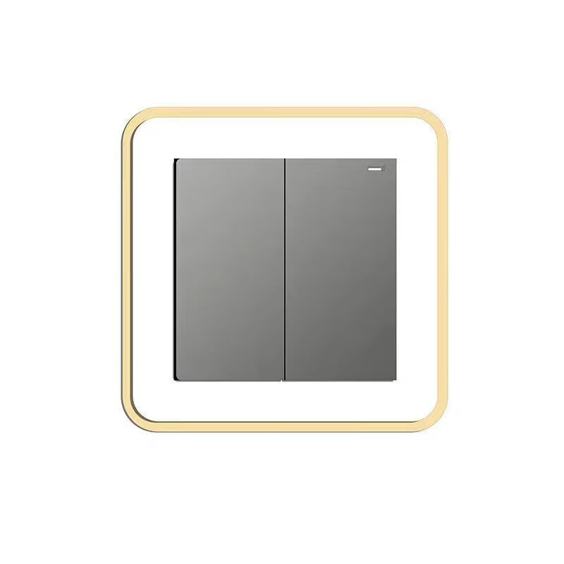 山头林村【优选直发】窄边轻奢亚克力开关贴开关套开关灯装饰套插座 金配白260*90