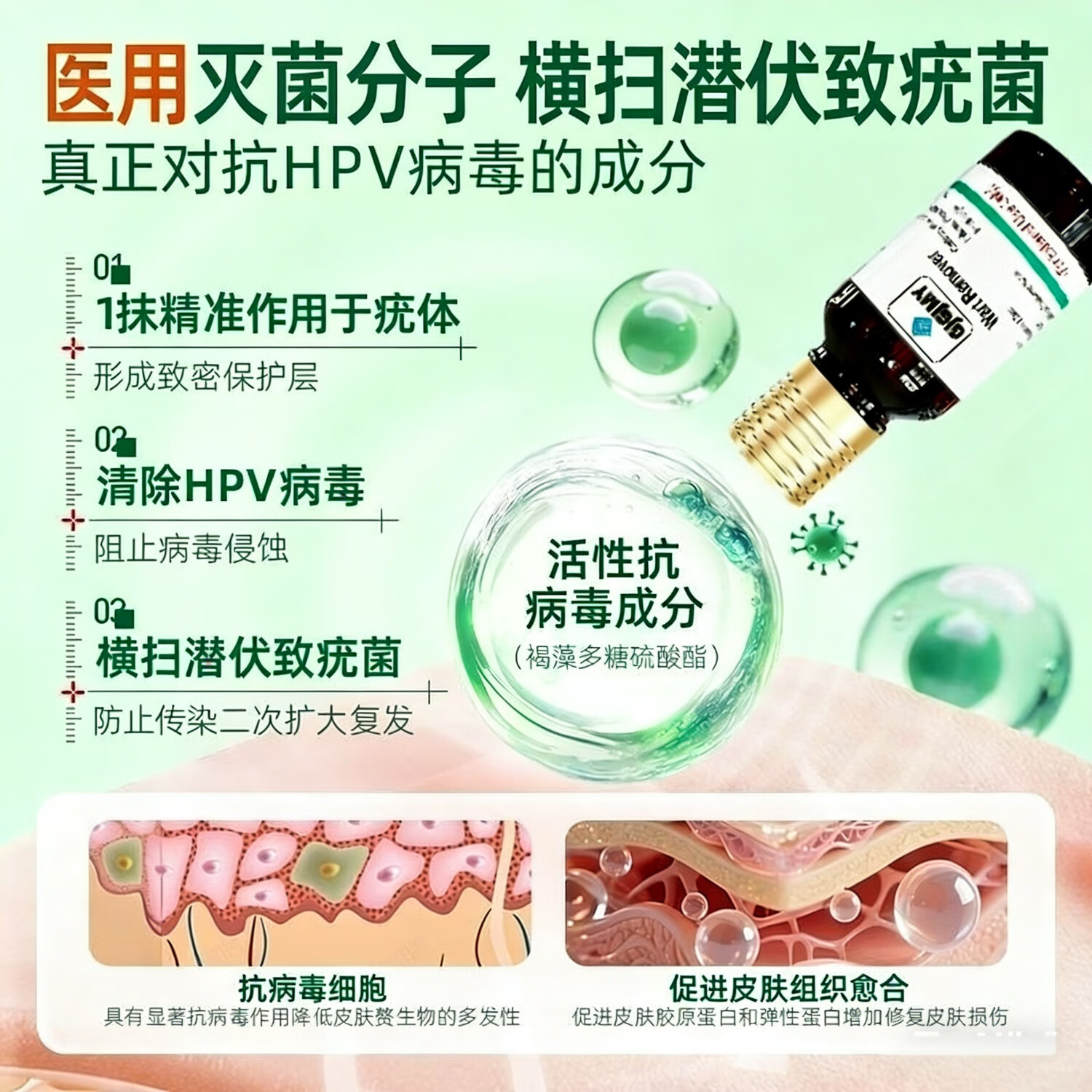 进口疣药HPV病毒菜花私处外阴下面长肉粒尖锐湿疣肛周疣私疣猴痘 溶疣液10ml  3瓶（大面积多疣）