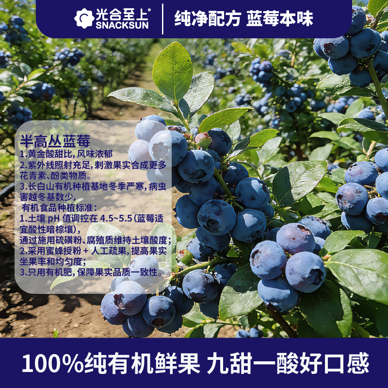 光合至上有机蓝莓原浆NFC100%纯有机蓝莓原浆非浓缩还原60g*10袋 有机蓝莓原浆 60g*10袋 礼盒装