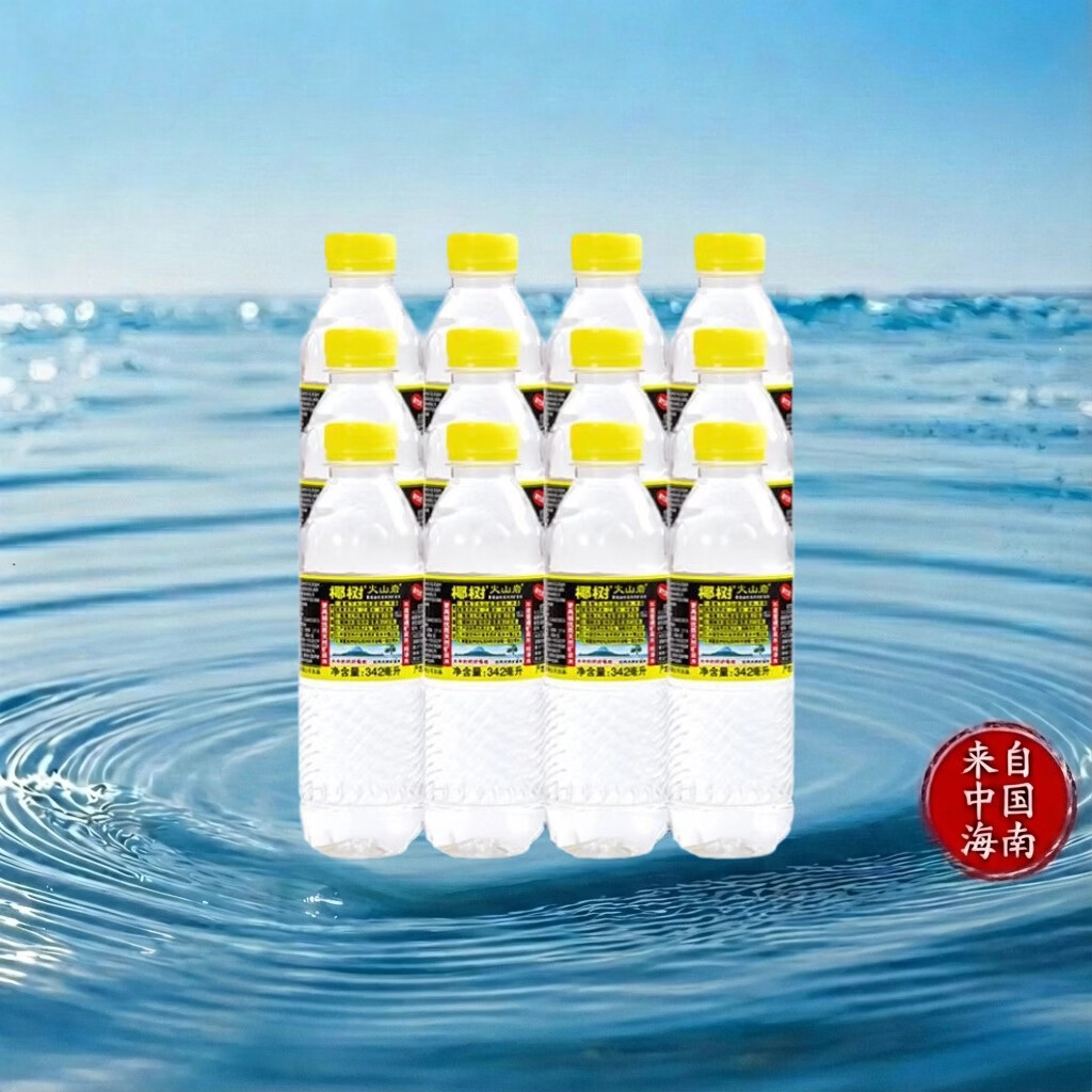 椰树 火山岩饮用天然弱碱性含锶矿泉水 342ml*12瓶 饮用水 海南特产
