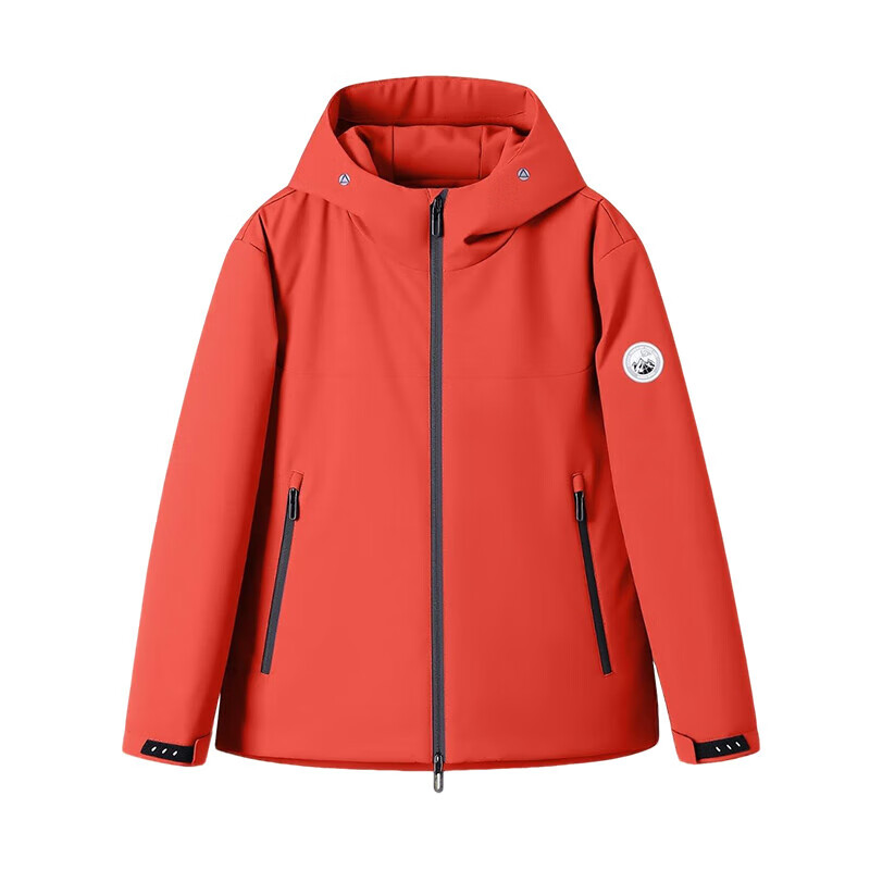 H 2000【达人专属】2025年秋冬情侣户外防风保暖连帽羽绒服外套D5W45200 朱雀红 2XL 推荐150-164斤