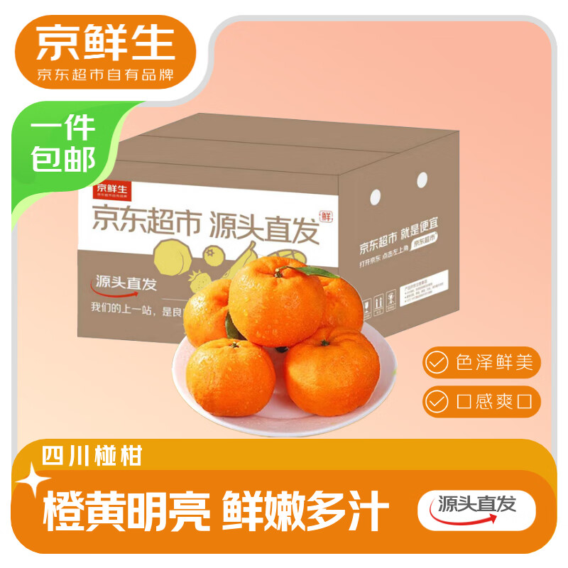 京鲜生 四川椪柑 净重4.5-5斤 单果200g+ 源头直发包邮