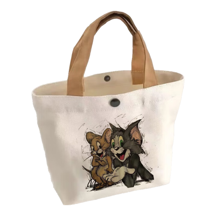 【分开拍2单更划算】大容量帆布包包时尚单肩包便当包卡通手提包 皮卡丘【27*22*8cm】1个装