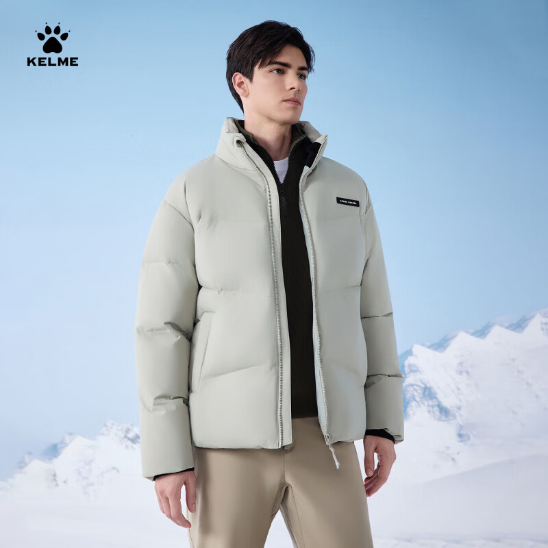卡尔美(KELME)运动棉服男冬季新款加厚立领塞棉棉衣宽松保暖棉袄 榆钱绿 4XL
