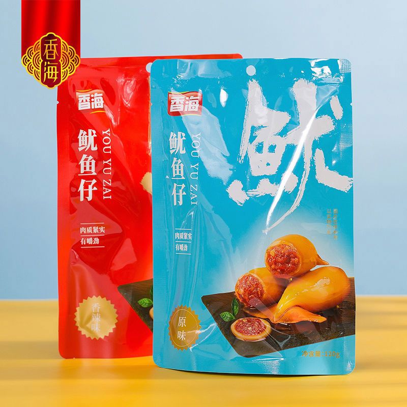 香海新品鱿鱼仔120g袋装香辣小鱿鱼须整只即食海味零食小吃海鲜批发 尝鲜装120g香辣味